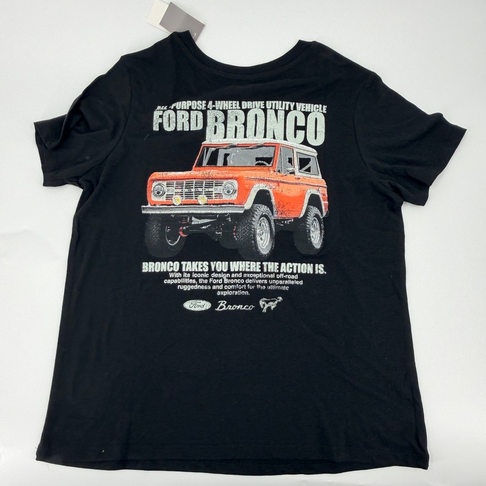 Ford Bronco Graphic Tee Shirt Modern‎ Mens Size Medium Black Short Sleeve Cotton